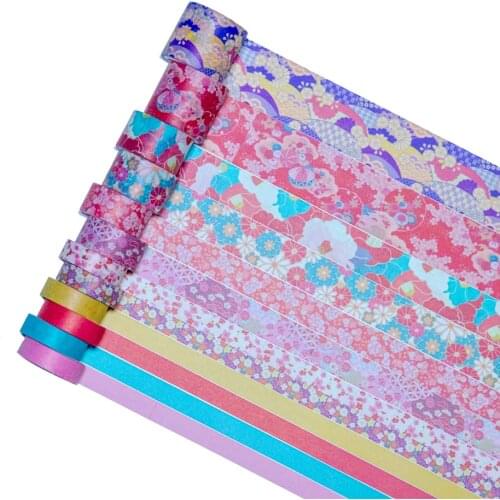 12Pcs/Set Green Plant Washi Tape Solid Color Masking Tape Decorative Adhesive Tape Sticker Scrapbooking Diary Stationery Supply