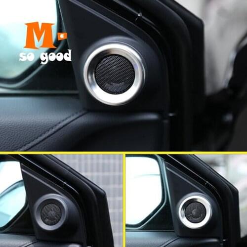 2017 18 19 2020 for Honda CR-V CRV Stainless Steel Interior Accessories Car Left Right A-pillar Speaker Horn Ring Cover Trim