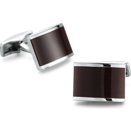 2018 New Simple Style Red enamel Cufflinks Mens Shirt Cuff Button Christmas Gifts for Men Laser Plating Cuff link gemelos