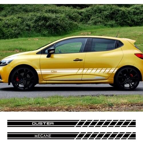 2PCS Car Door Side Stickers For Renault Megane 2 Scenic Dacia Duster Sandero Logan Clio Laguna Captur Fluence Koleos Zoe Kadjar