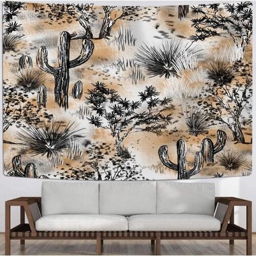 Cactus Cherry Tapestry Flower Wall Hanging Room Pink White Flower Carpet Dorm Tapestries Art Home Decoration Accessories