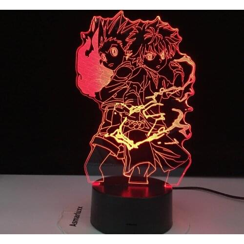 Gon and Killua Figure 3d Night Light Anime Hunter X Hunter Nightlight for Kid Bedroom Decor Lighting Child Gift HxH BedsideLamp