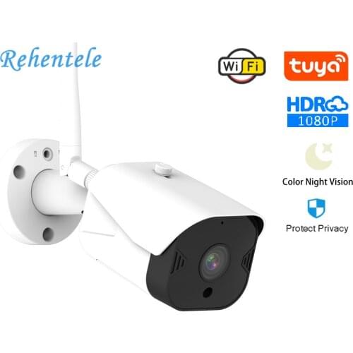 ONVIF Tuya WiFi IP Camera Outdoor Wireless Waterproof Bullet Camera 1080P HD Home Smart Security Camera View on PC WiFi Camera