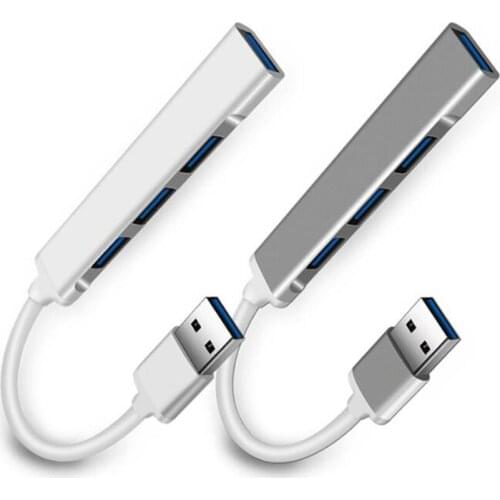 2021 New 4In1 Mini USB 3.0 Hub 4 Ports Type-C Multi Splitter Adapter Aluminum Alloy Plug and Play Fits For Phone Laptop Mac PC