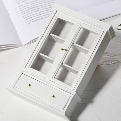 1/12 DOLL HOUSE MINIATURES SIMULATION DOUBLE DOOR CABINET BEDROOM DECOR