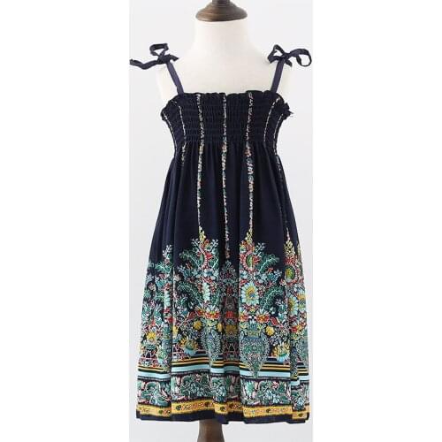 Fashion Cute Girl Dress 2020 Summer New National Style Cotton Childrens Dress Embroidery Craft Baby Girl Holiday Dress