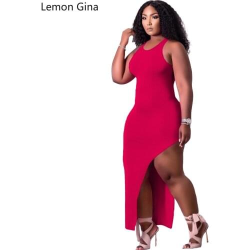 Lemon Gina Fashion Split Back Solid Vest Dress