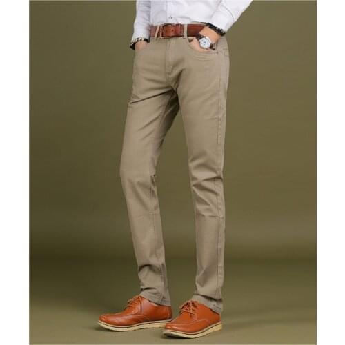 Mens Loose Business Casual Pants Plus Size 29-46 Straight Pants Male Cotton High Quality cotton leisure trousers Summer Spring