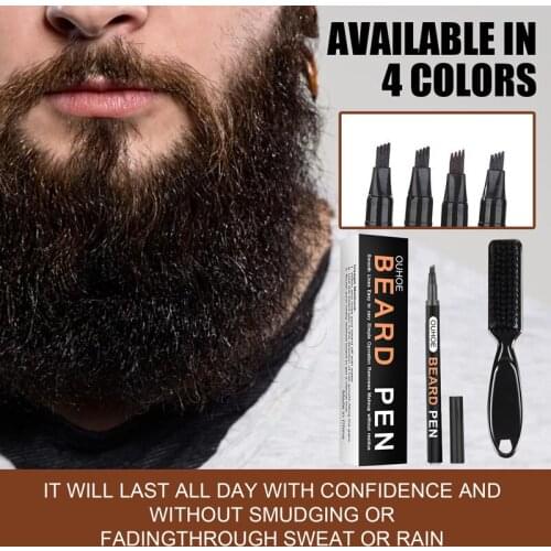 Beard Filling Pen Kit Barber Pencil With Brush Salon Facial Hair Engraving Styling Eyebrow Tool Male Mustache Repair Shape