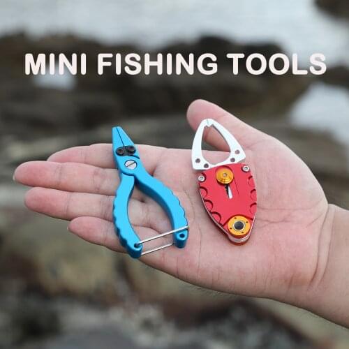 TUNALA Mini Fishing Pliers Grip Set Aluminium Saltwater Tongs for Line Cutter Fish Controller Lure Fishing Tackle Tool Equipment