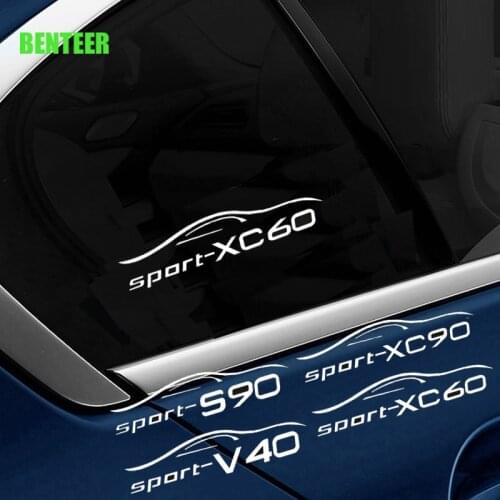 2pcs Car Windows Sticker For Volvo S60 XC90 V40 V50 V60 S90 V90 XC60 XC40 AWD T6 Accessories