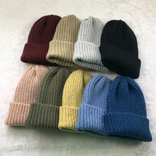 2019 new knit hat ladies autumn and winter warm mohair pointed nose cap student wild ear protection wool cap