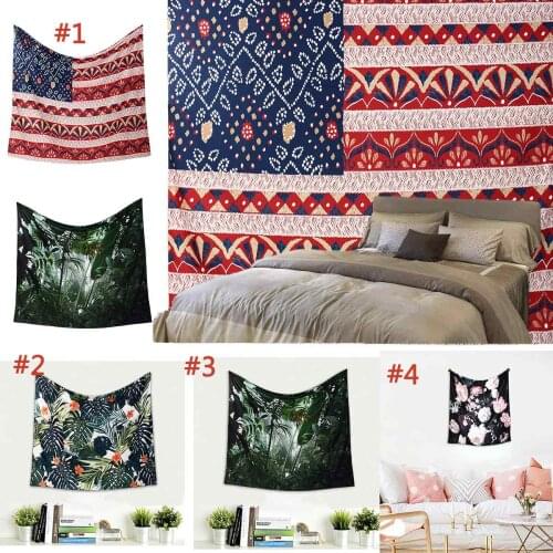 130x150cm Fresh Style Flowers Plants Wall Hanging Tapestry Psychedelic Art Blanket Beach Towel Dorm Cover Bedroom Decoration