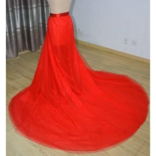 Removable bridal skirt, overskirt, red Tulle skirt, Custom skirt, Removable skirt, Ball Gown skirt, black train skirt