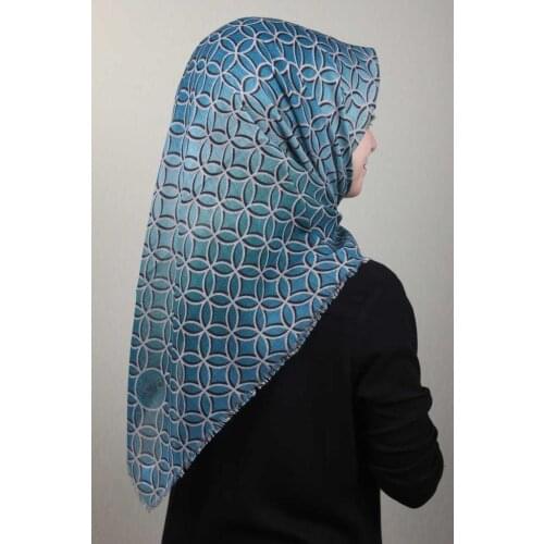 SHAREL SHİNE PATTERNED SILVERY LINEN SCARF-DESEN-01-RENK-14