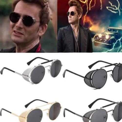 Classic Punk Sunglasses Round Sunglasses Men Women Vintage Round Fashion Gothic Style Shades Hip Hop Eyewear Cosplay Props