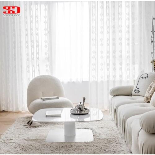 Modern and Simple Embroidery White Curtain Tulle for Living Room Elegant Embroidered Voile Sheer Bedroom Window Decoration Voil