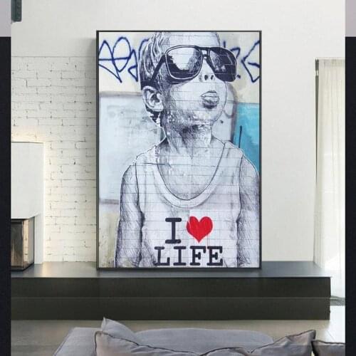 Modern Love Life Boy Street Art Posters And Prints Abstract Graffiti Art Canvas Paintings On the Wall Art Pictures Home Decor