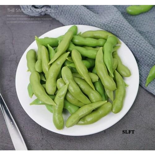 Dining room hall supermarket Kitchen store shop decoration Faux simulation fake artificial vegetables green soy bean model props