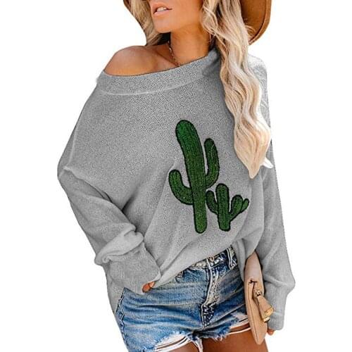 Spring Woman Sweater Thin Knit Casual Cactus Loose Sweater
