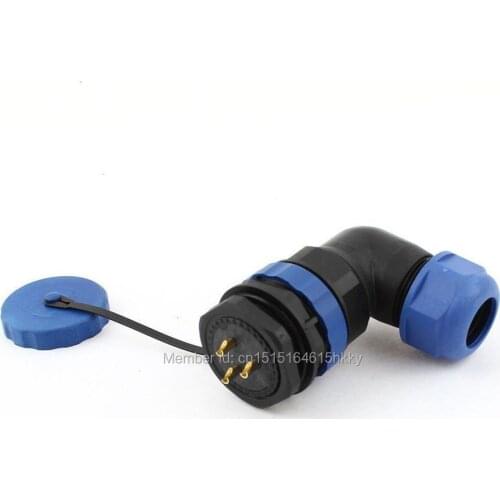 Waterproof Aviation Plug Socket SD20 20mm 3 Pin Panel Mount Connector Elbow IP68