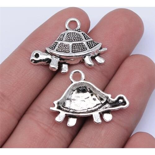 WYSIWYG 10pcs 27x19mm Antique Silver Color Tortoise Charms Pendant For Jewelry Making DIY Jewelry Findings