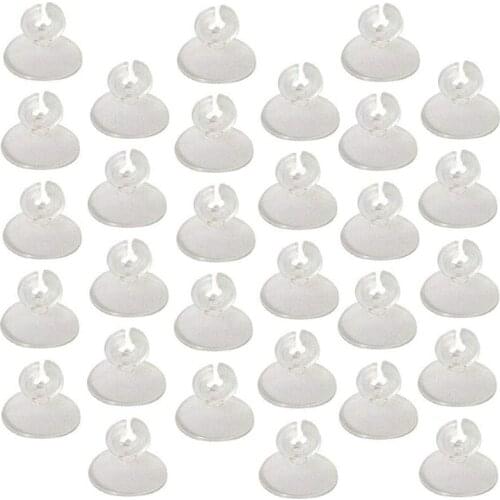Practical 60 Pieces 4mm Aquarium Suction Cup Clips Clamps Fish Tank Hose Holder Clips for Airline Tube Holders