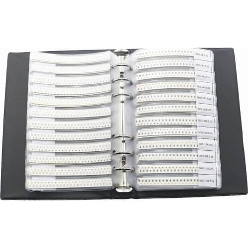 0805 SMT (0Ω-2MΩ) 63 Value Chip Resistor + (15pf-1uf) 17 Value SMD Capacitor Sample Book