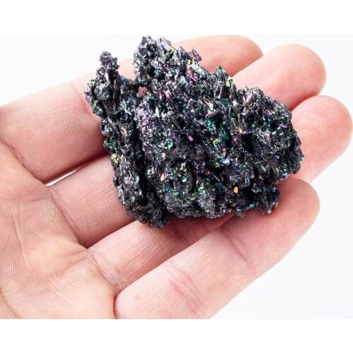 1PC Malachite Stone Colorful Aura Ore Mineral Healing Energy Chakra Desktop Specimen Natural Quartz Crystal Ornaments 3.5*5.5cm