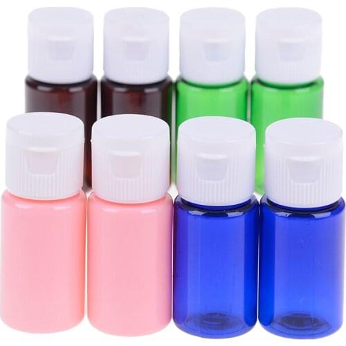 2pcs 10ml Plastic Empty PET Sub-Bottling Sample Bottle Flip bottles Travel
