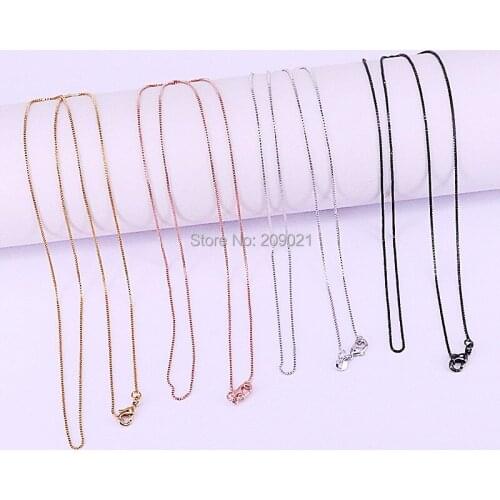 20Pcs Gold /Rose Gold /Black Color Necklace Chains With Lobster Clasps For Diy Jewelry Making