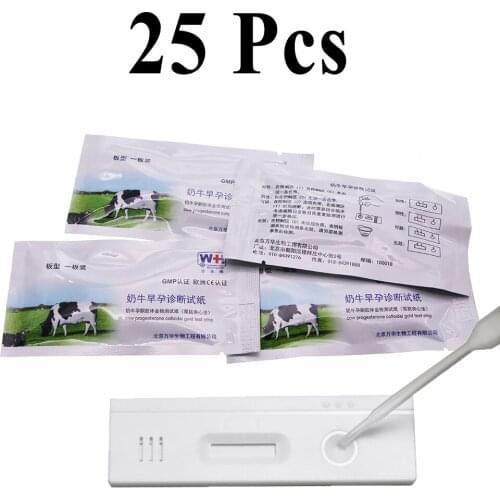 25PCS Wholesale Early Pregnancy Paper Test Strip For Pig Cattle Cow Progesterone Colloidal Gold Cassette Livestock Farming Tools