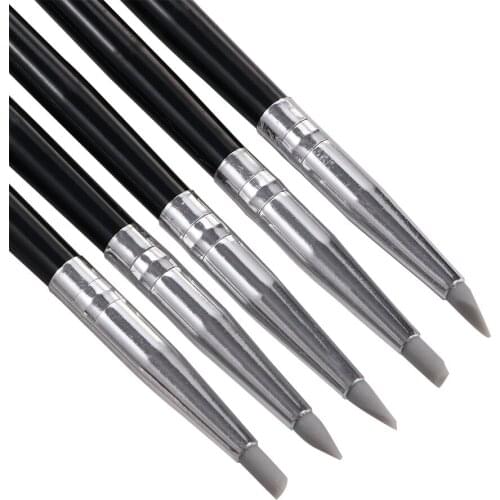 5 Pcs Dental Resin Brush Pens Soft Silicone Tooth Whitening Tool For Adhesive Composite Porcelain Oral Hygiene