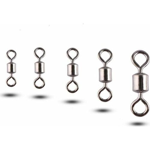 500Pcs Size 4/6/8/10/12 Fishing Rolling Swivel Connector Tool with Plastic Box