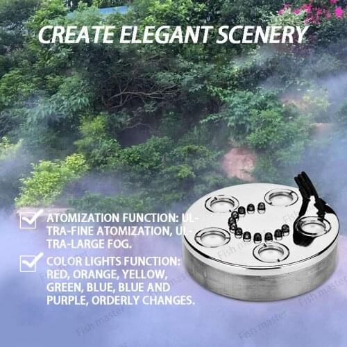 Aluminum Alloy Mist Maker Fogger Atomizer Air Humidifier for Aquarium Fountain Pond Rockery Fish Tank Vase Birdbath Decoration
