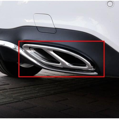 2pcs Car Accessories Exhaust Pipe Tail Cover Trim For Mercedes Benz A B C E Class W205 Coupe W213 W176 W246 GLC C 2016 2017 AMG