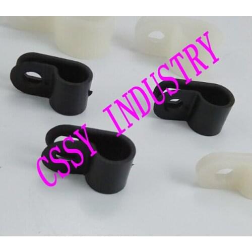 Freeshipping 100pcs/bag nylon66 R type plastic clamps for wire cable 3.3 5.2 6.4 8.4 10.4 16 19 25 30 50mm