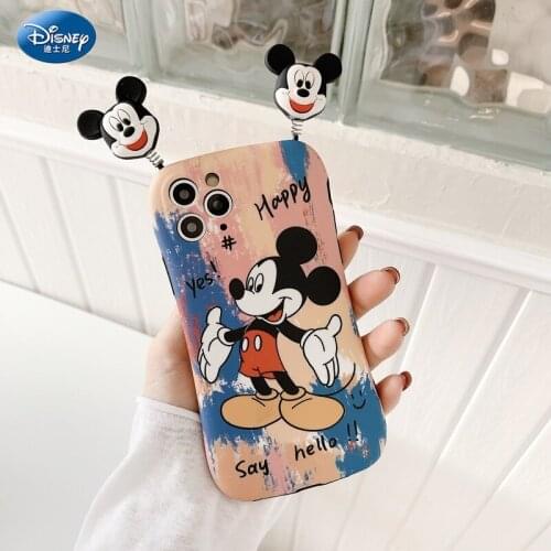 Cute Disney Cartoon Mickey Mouse Smartphone Cover Case for iphone 11 pro max Decompression of Small Waist zz0523-4