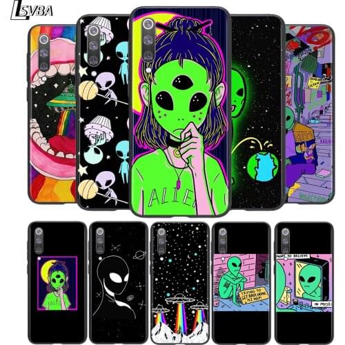 Aesthetics Cartoon alien space For Xiaomi Mi 11i 11 10T 10 9T 9 A3 8 Lite CC9 SE Note10 Lite Ultra Pro Black Phone Case