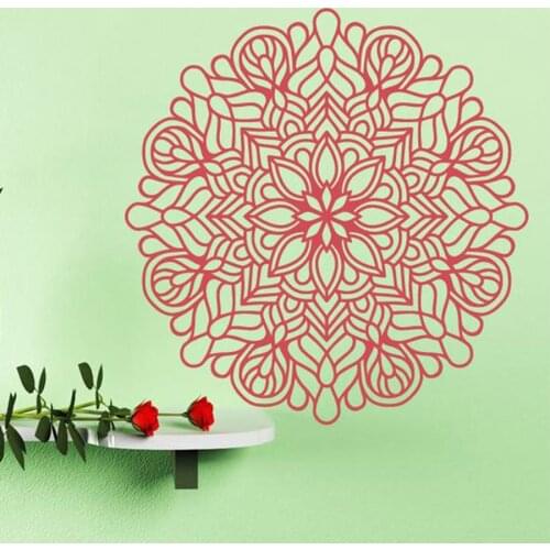 Boho Mandala Flower Wall Decals Lotus Decor Yoga Room Decal Bohemian Room Vinyl Wall Sticker Bedroom Decor Accessories C435