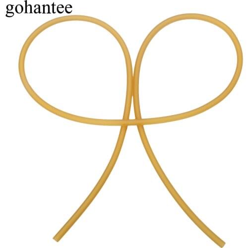 Gohantee Yellow 1M Natural Latex Rubber Tube Elastica Bungee for Hunting Slingshot Catapult 2mmX5.5mm 2055 Rubber Bands Tubes
