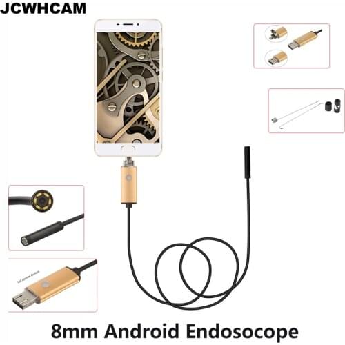 JCWHCAM 8mm HD 720P 960P 2MP 2M 5M 10M 1M USB Android Endoscope Camera IP68 Waterproof Snake Inspection Tube Mini Cam