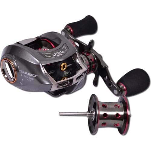 Haibo APOLLO 150 left/right hand 170g Baitcasting Fishing Reel 6.5:1 13B+1RB with a spare spool,Magnetic Brake System