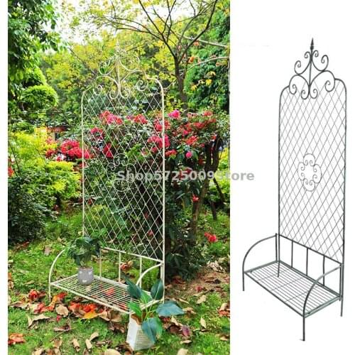 Wrought iron balcony floor with plate screen frame outdoor garden courtyard clematis rose climbing frame gardening flower frame