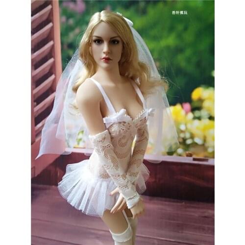 White 1/6 Scale Beauty Wedding Dress Underwear Clothing for 12inch Phicen JIAOUL DOLL Female Soldier Action figure toys