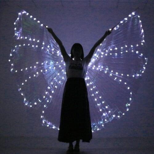 Colorful Belly Dance Performance Costume LED light Wings Dance Accessories LED Wings Costume LED Butterfly Wings No Stick