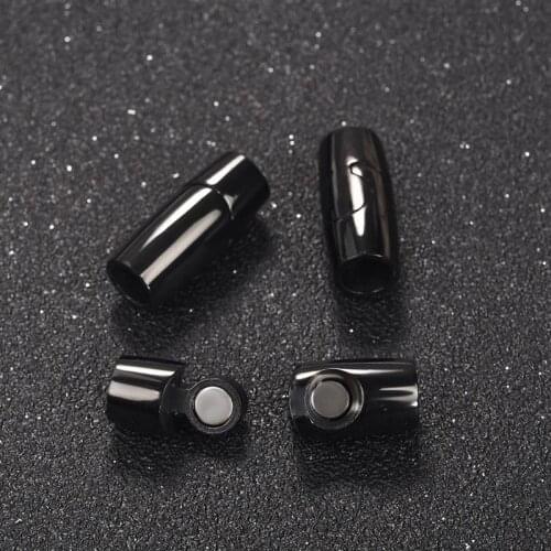 Stainless Steel Magnetic Clasps Leather Magnet End Cap Clasp Buckle Connector For Diy Charm Bracelets Jewelry Making Accessories