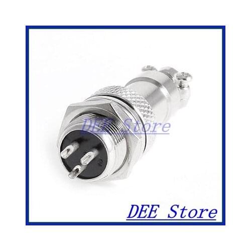 Metal GX12-3 3Pin Male 12mm Screw Type Cable Panel Connector Aviation Plug