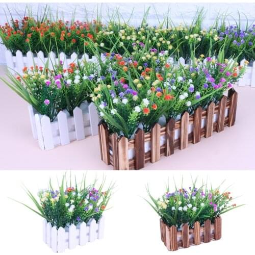 New Arrival Artificial Plant Fashion Creative Fake Flower Fake Plant With Fence For Office Kitchen