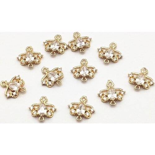 New Arrival! 13x13mm 50pcs Cubic Zirconia Drop Connector/Charm for Handmade Earrings make DIY Parts,Jewelry Accessories Finding